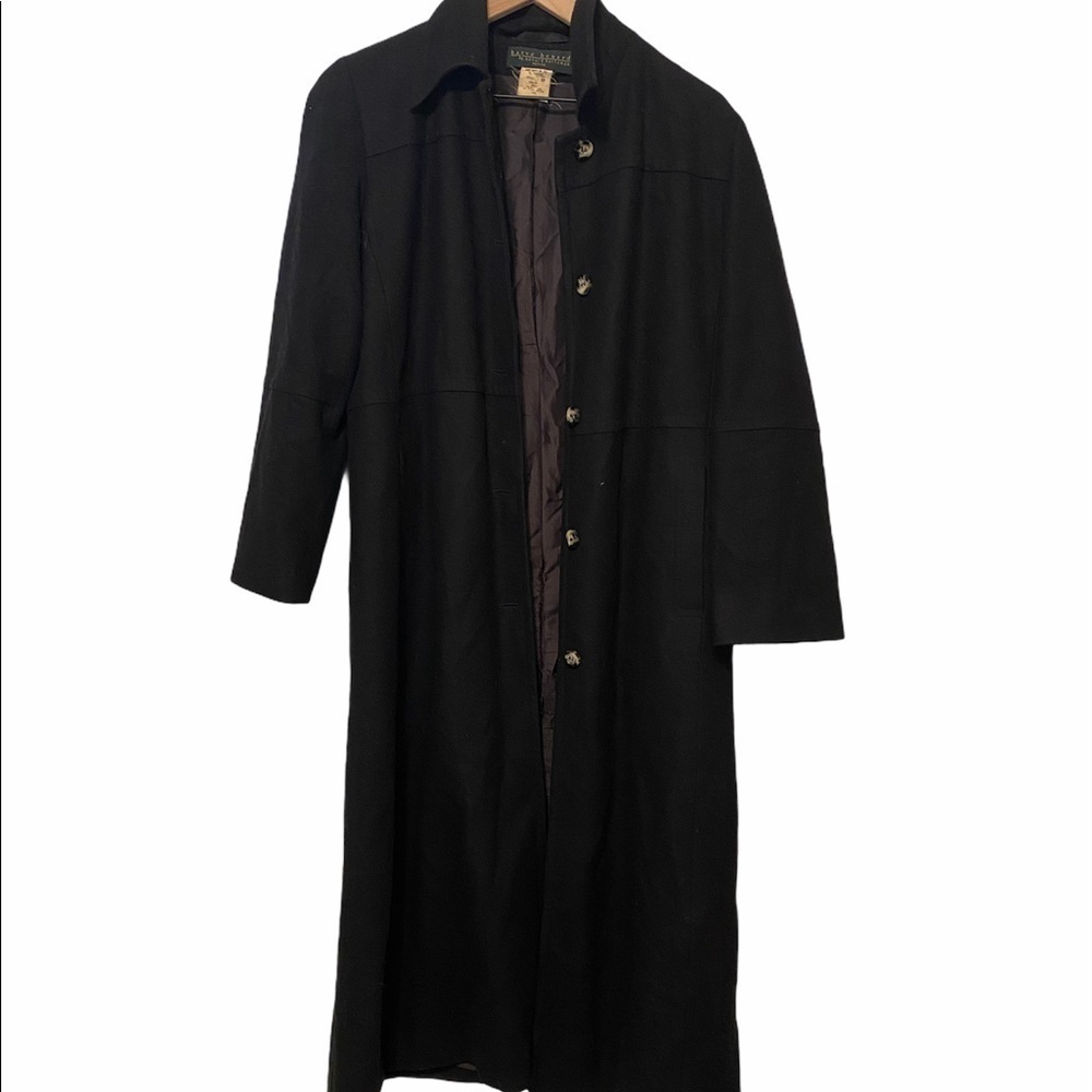 Rare VINTAGE wool blend Harve Benard  long full trench coat size 8P